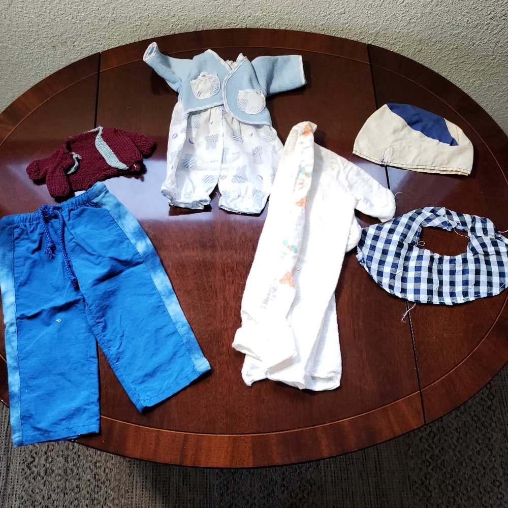 Vintage Doll Clothing Set Cozy Blue Kawaii Cutecore Handmade Retro Assortment!